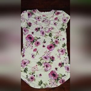 Eye Candy Floral Blouse with Pink and Green Accents